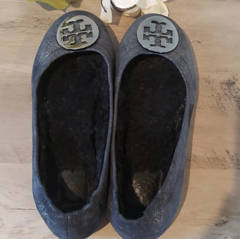 Tory Burch Fur Lined Leather Flats Womens Career